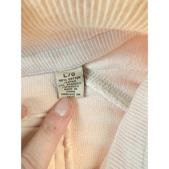 Tommy Bahama Quarter Zip Size XL Terry Cloth Pullover Peachy Pink Stretch - Picture 5 of 10